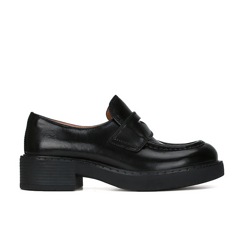 Femme Classic Penny Loafers med Chunky Heel Stilla