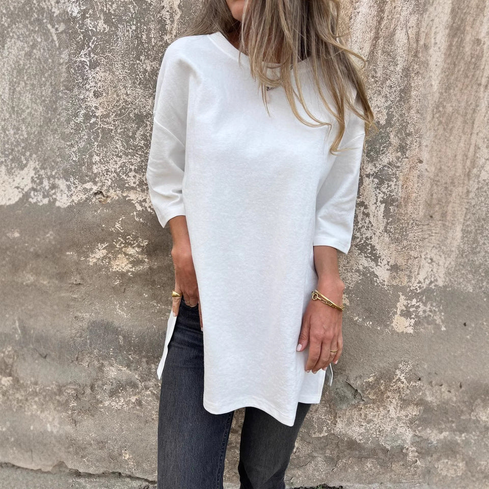 Dame Oversized T-shirt med dekorativ søm og løs pasform Stilla