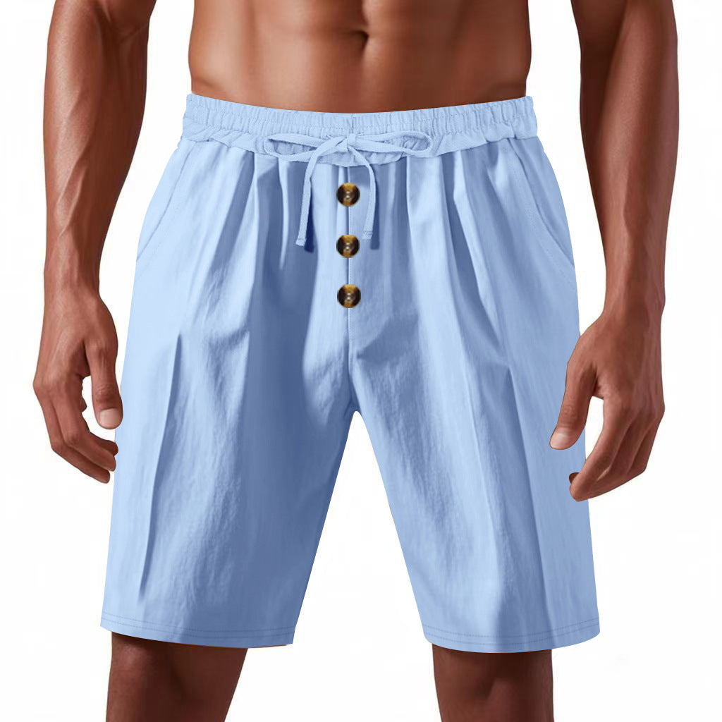 Herrer stilfulde sommershorts med knaplukning og elastisk talje Stilla