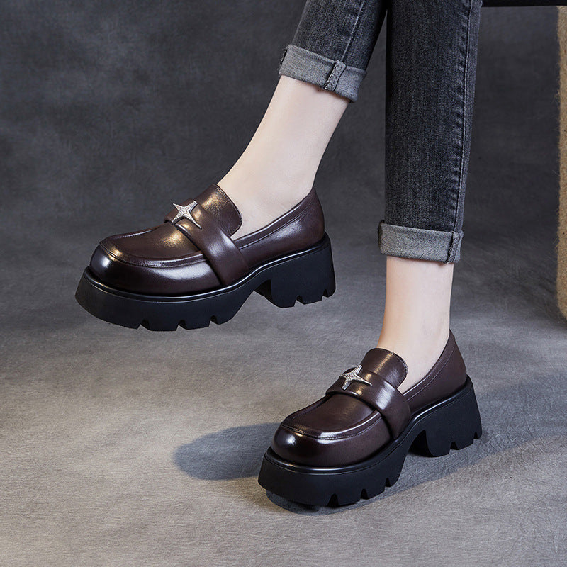 Femme Chunky Platform Sko med dekorativt akcent Stilla