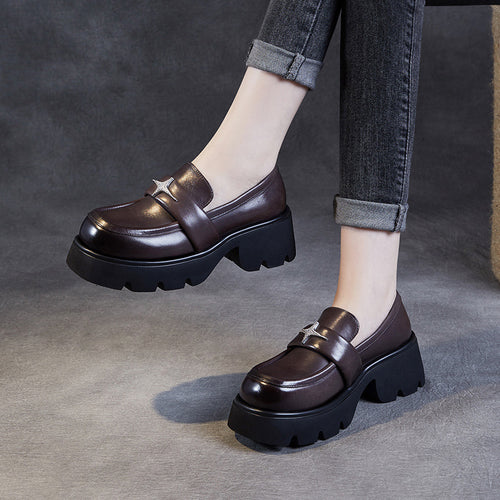Femme Chunky Platform Sko med dekorativt akcent Stilla