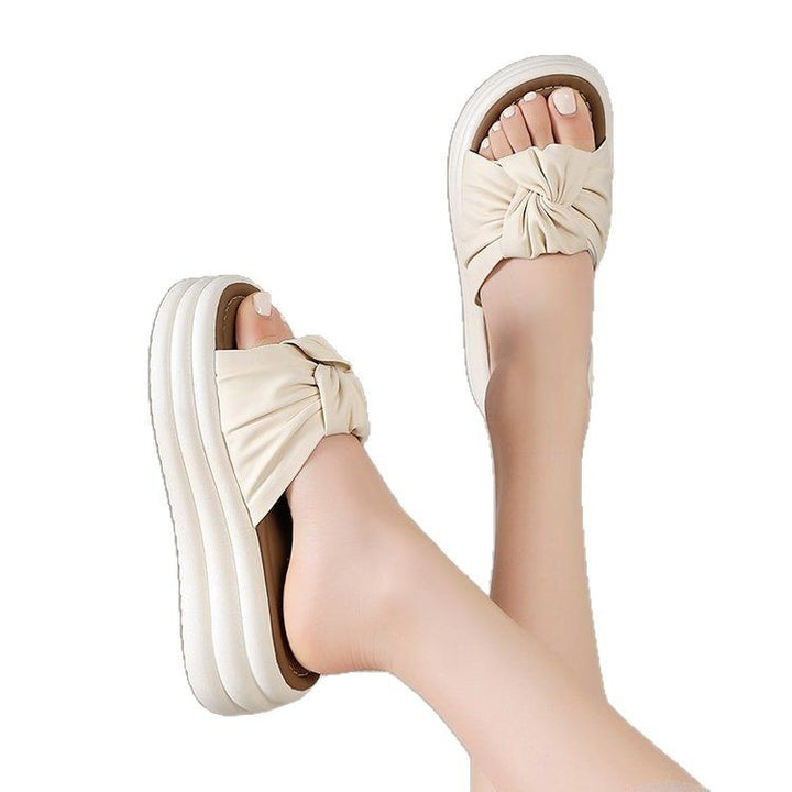 Dame elegante platform-sandaler med moderne knude-design og polstret sål Stilla