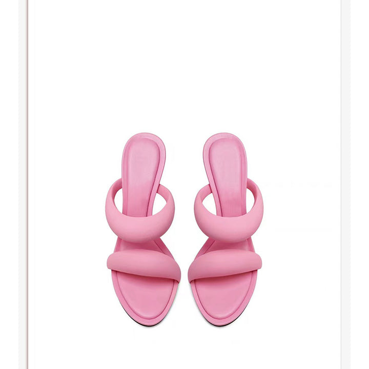 Femme Sleek Højhælede Slide Sandaler med dobbelte remdesign Stilla