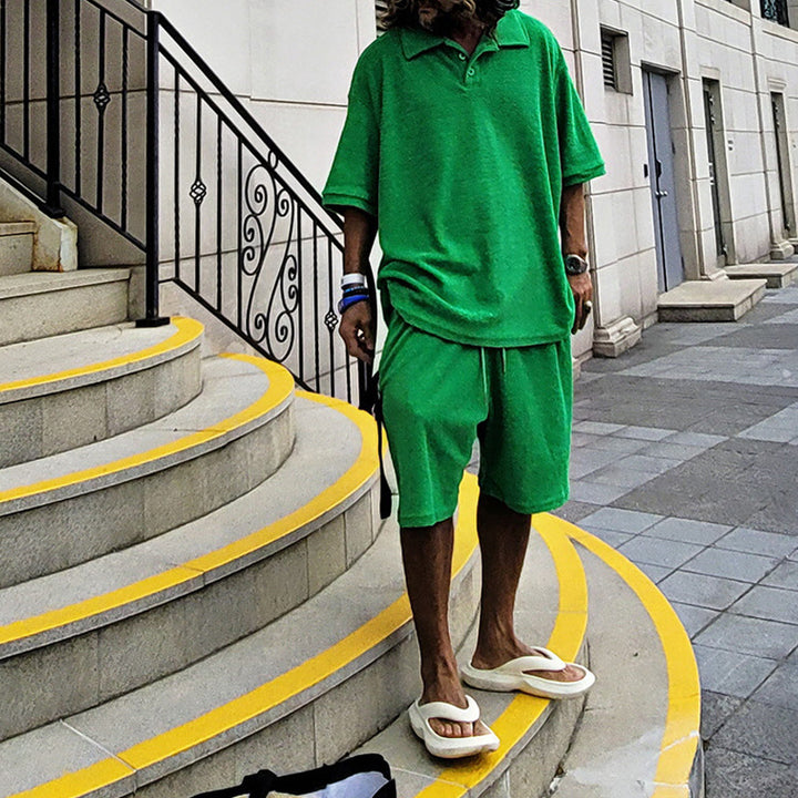 Herrer Fritids Polo T-shirt og Shorts Sæt Stilla