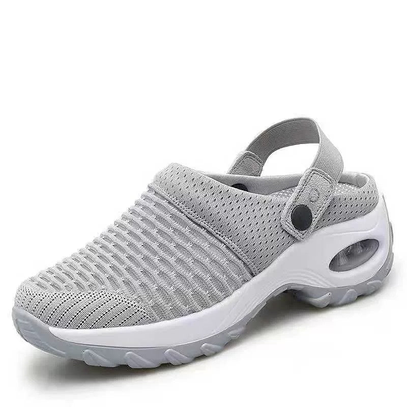 Dame åndbare fritids-sandaler med elastisk netdesign Stilla