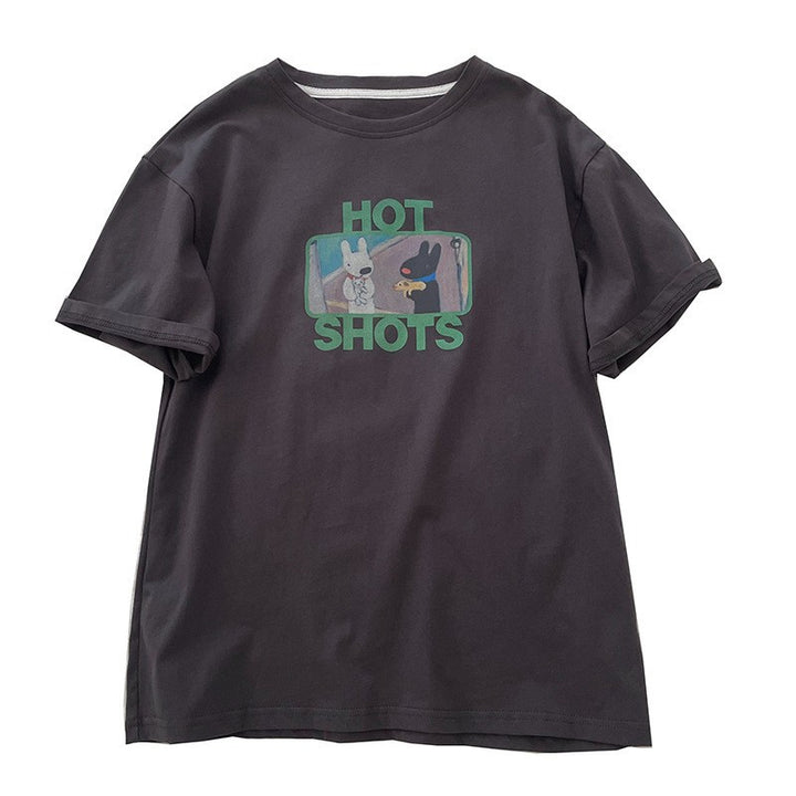 Dame T-shirt med unik grafiktryk og blød bomulds kvalitet Stilla