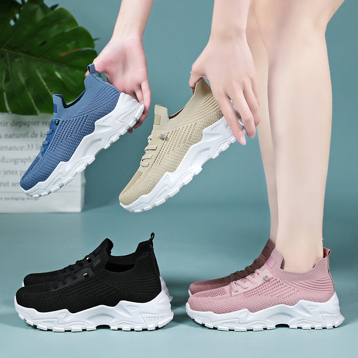 Dame Sporty Slip-On Sneakers med fleksibelt netmateriale og innovativ dæmpningsteknologi Stilla