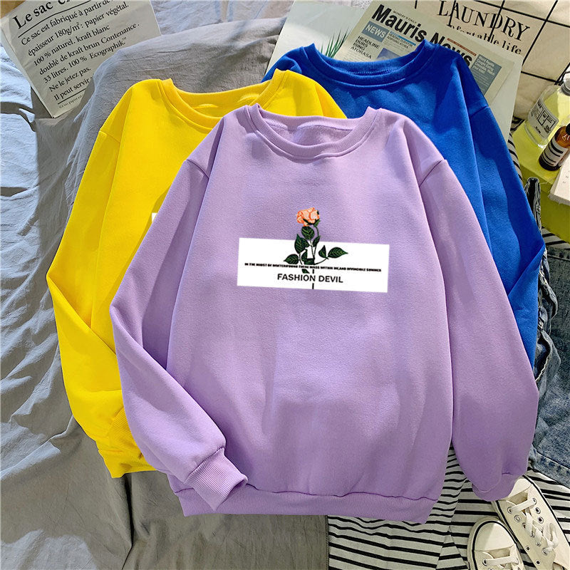 Kvinders sweatshirt med blomstermotiv Skovae