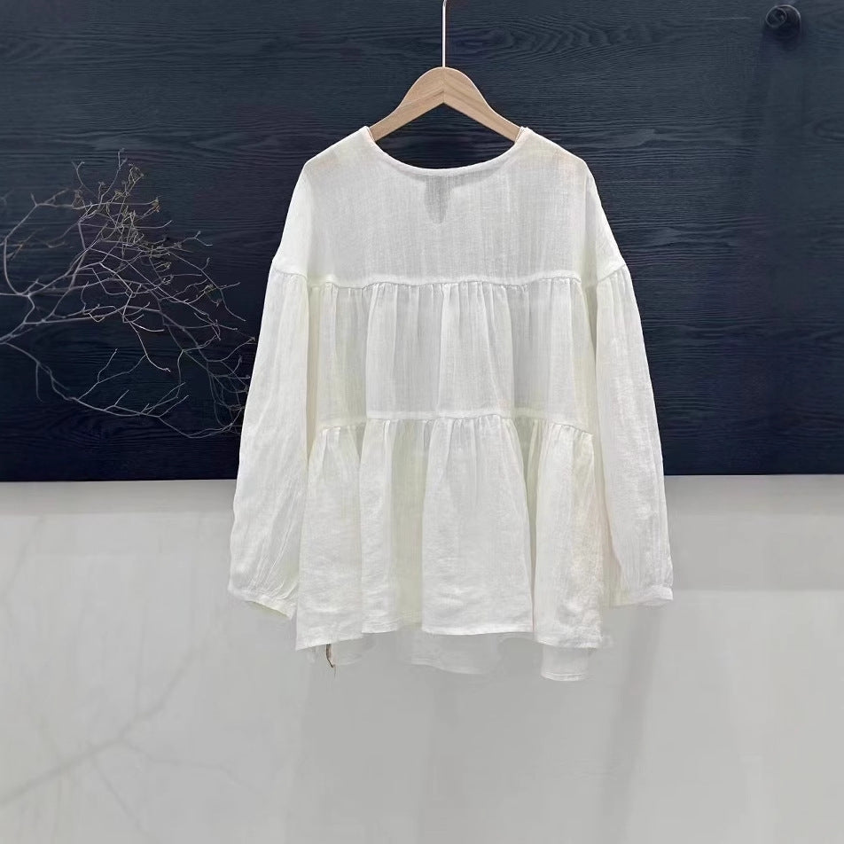 Femme Relaxed Fit Peplum-top med lange ærmer Stilla
