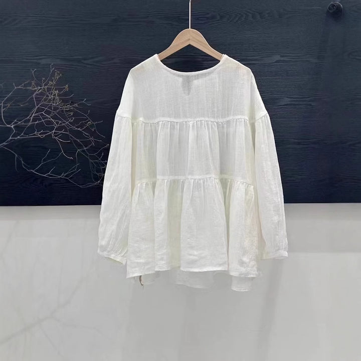 Femme Relaxed Fit Peplum-top med lange ærmer Stilla