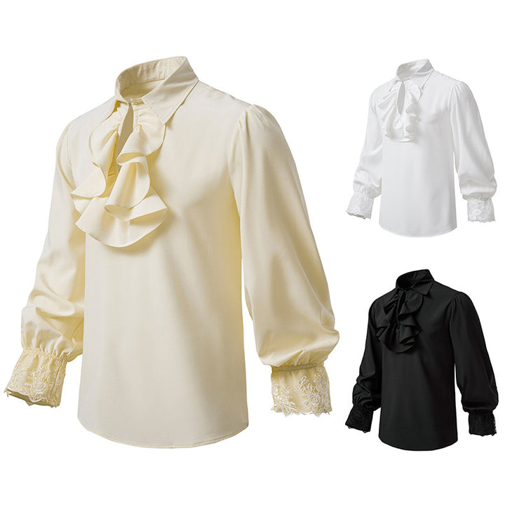 Femme Elegante Rynkebluse med Spidsedetaljer Stilla