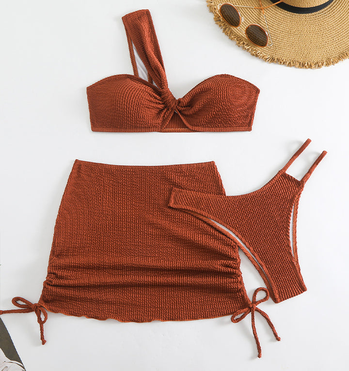 Dame bikini-sæt med højtaljede nederdel og elegant bustier-top Stilla
