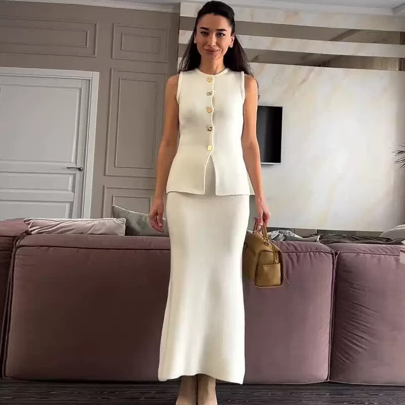 Femme Elegant To-delt Maxi Nederdel Sæt Stilla