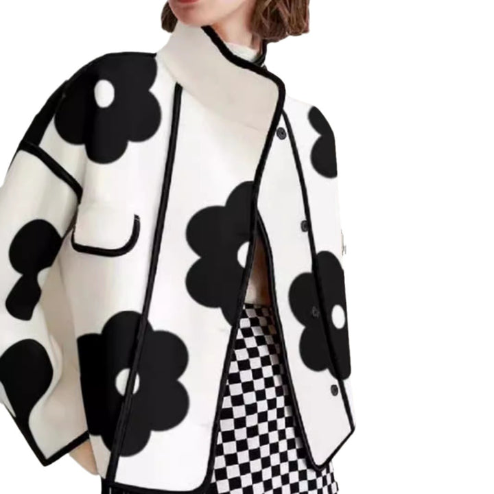 Dameblazer med blomsterdesign og sidelommer Stilla