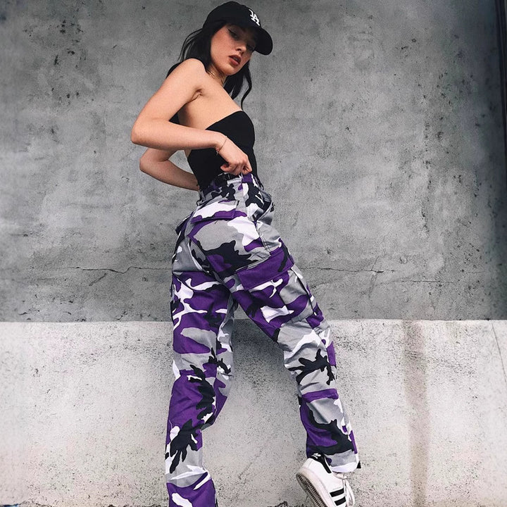 Dame Camo Utility Cargo Bukser Stilla