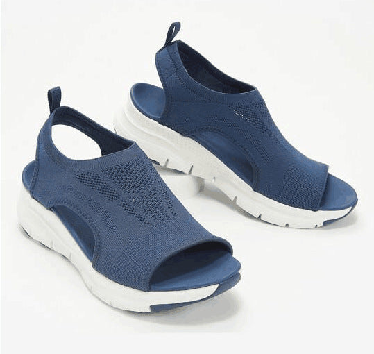 Dame Åndbare Strik Åben Tå Slipper Sandaler Stilla
