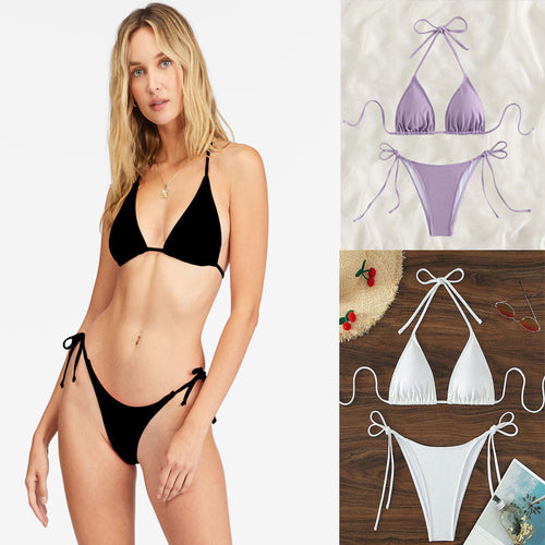 Dame Triangel-Bikini med justerbare snorebånd Skovae