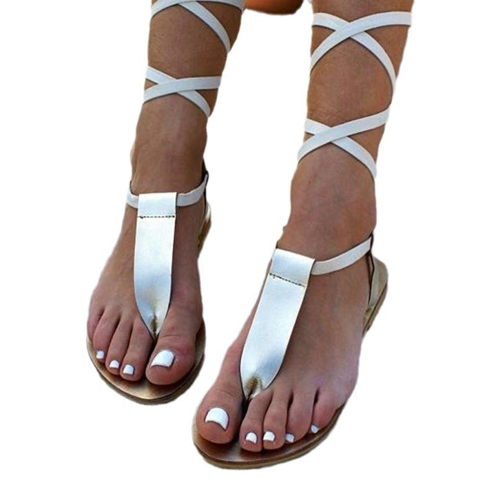 Dame gladiatorsandaler med elegante, snoede remme og komfortabelt fodbede Stilla