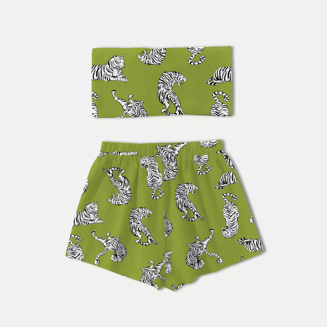 Dame mode Crop-Top og Shorts Sæt Stilla