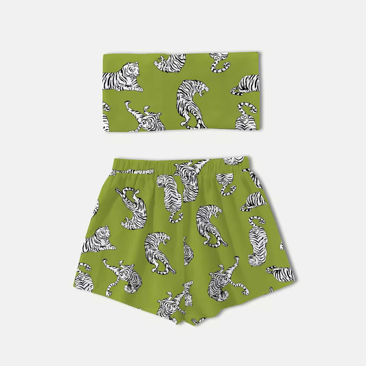Dame mode Crop-Top og Shorts Sæt Stilla