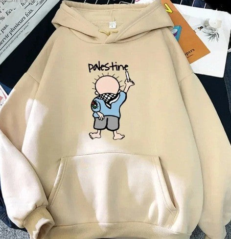 Dame hoodie med kreativt illustreret design Skovae