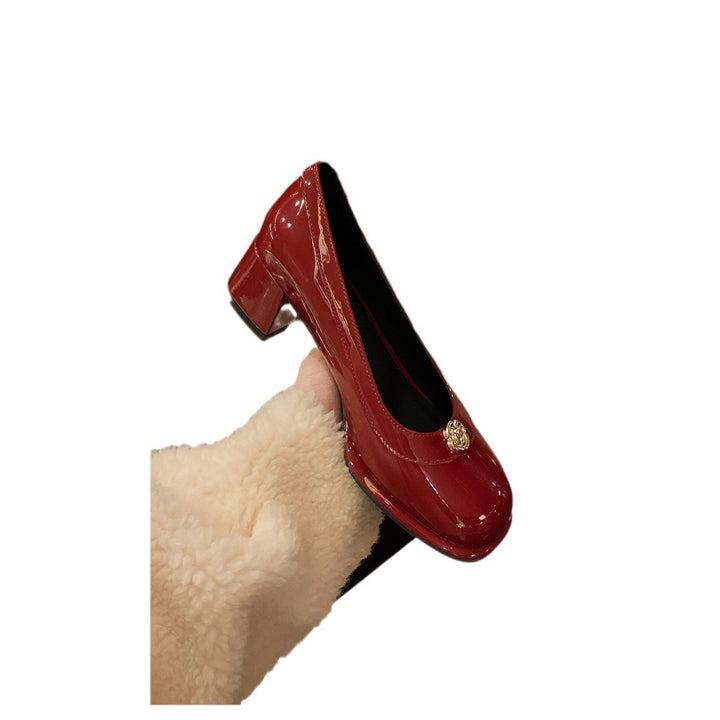 Dame Elegant Læder Blokhæls Loafers Stilla