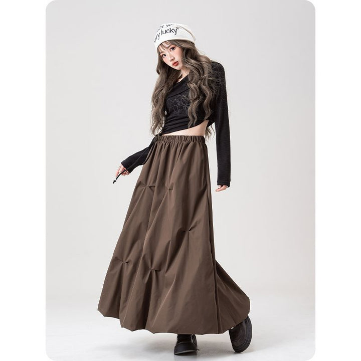 Kvindernes Fashionable, Bredt Skåret Midi Nederdel Stilla