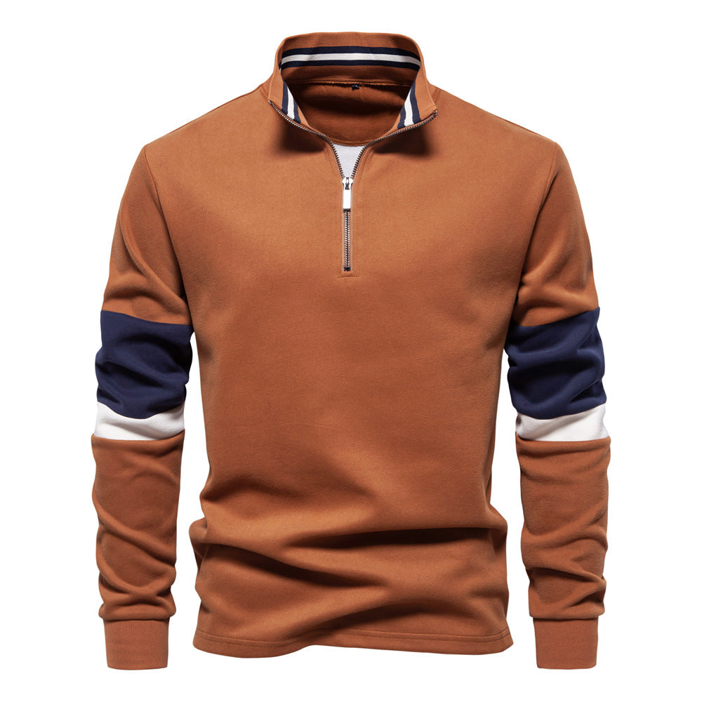 Herrer fleecepullover med krave og moderne lynlåsd design Stilla