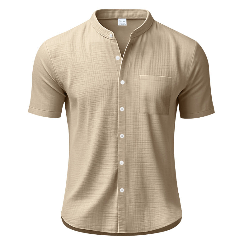 Herrer Kortærmet Henley T-shirt med struktureret design og brystlomme Stilla
