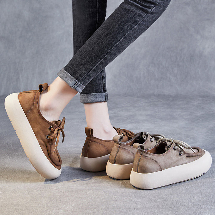 Kvinder Fritid Plattform Snørebånd Sneakers med unikt struktureret Overmateriale Stilla