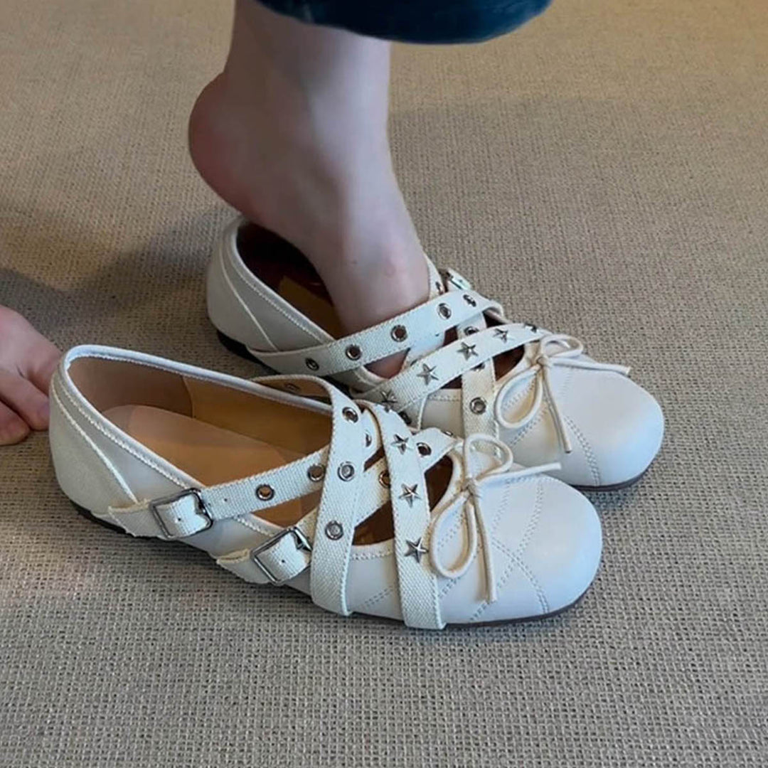 Dame Modebevidste Anklessnor Ballerinaer Stilla