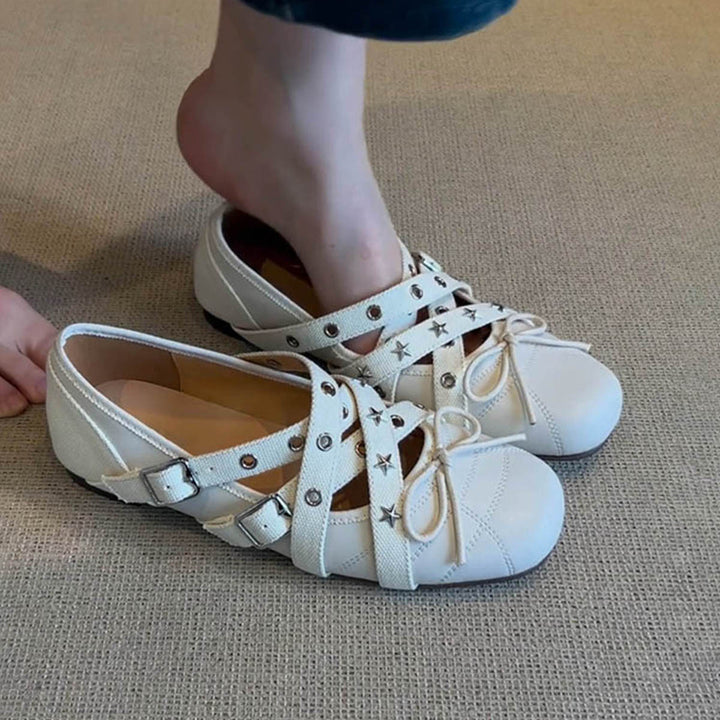 Dame Modebevidste Anklessnor Ballerinaer Stilla