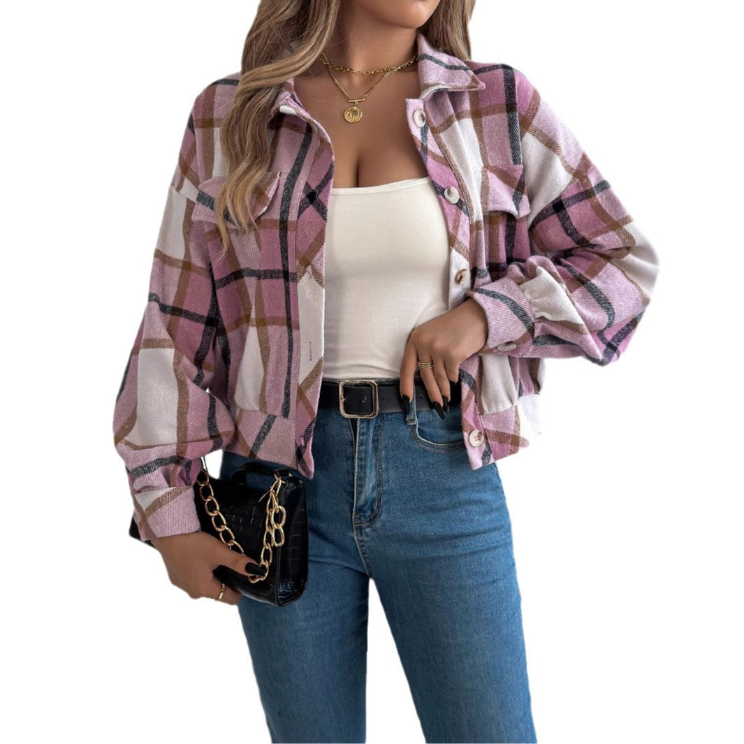 Damer Mønstret Flaneljakke i afslappet Oversized-stil Stilla