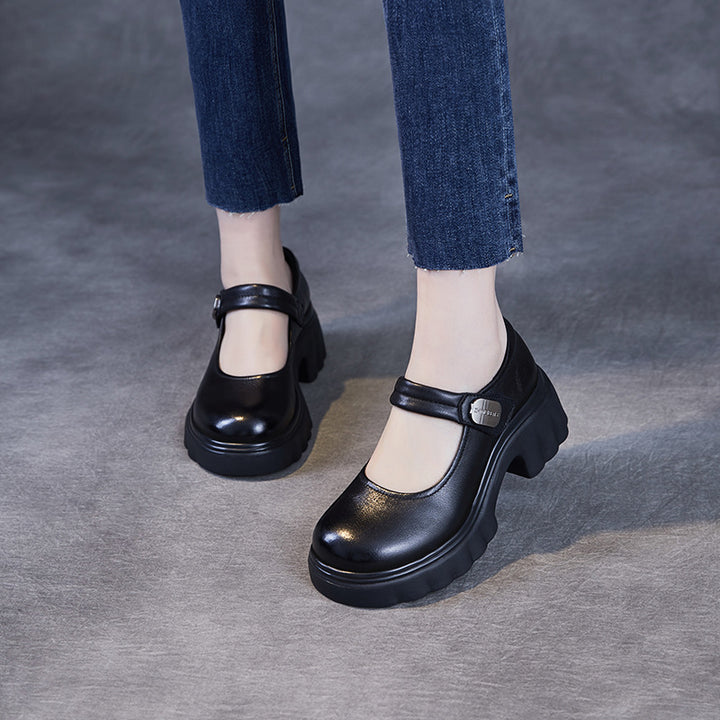 Dame Chunky Platform Mary Jane sko med stilfuldt bånd Stilla
