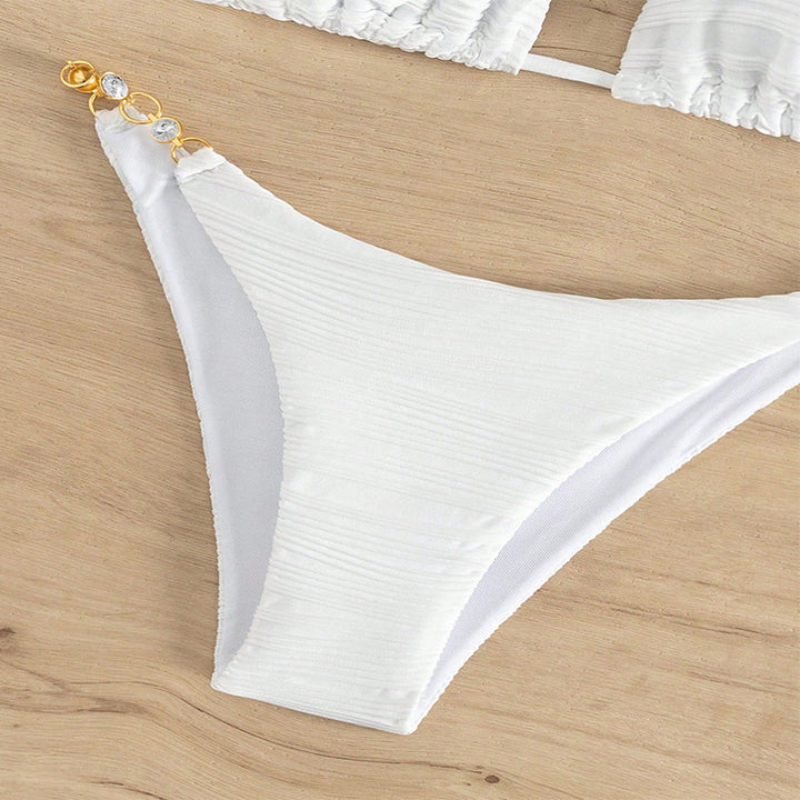 Dame Triangel-Bikini med raffinerede gulddetaljer Skovae