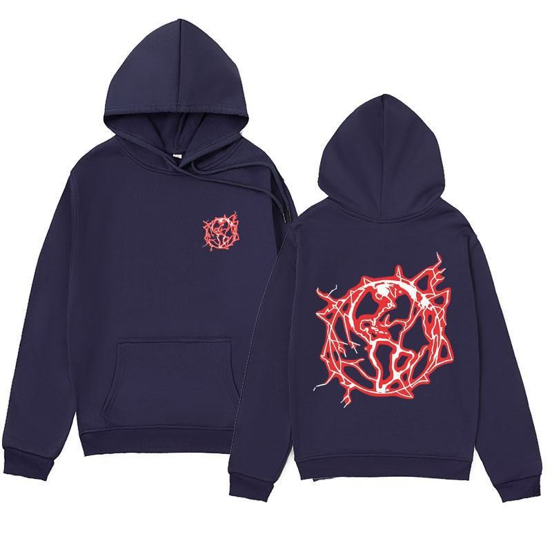 Kvinders hoodie sweatshirt med kunstnerisk grafisk print og praktisk kængurulomme Skovae