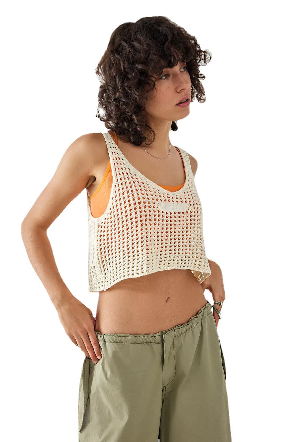 Dame luftig net-crop-top Skovae