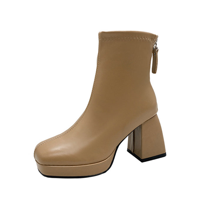 Dame Modiske Ankle Boots lavet af høj kvalitets kunstlæder med blokhælt Stilla