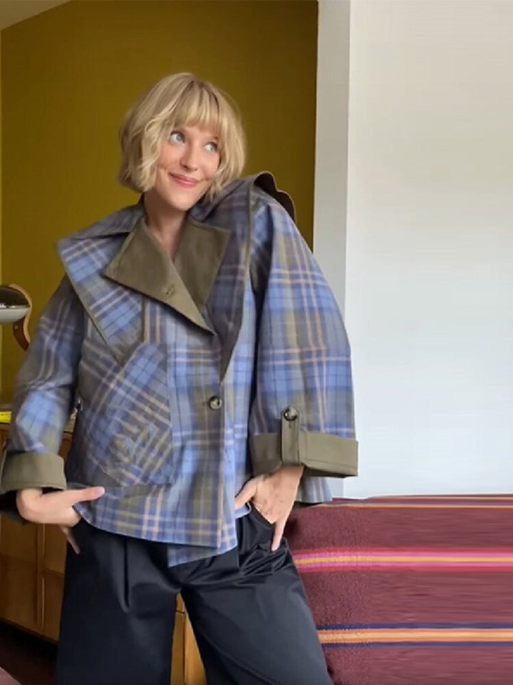 Dame Mode Tjek Kørekjole Jakke Stilla