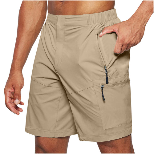 Herre funktionelle fritidsshorts med flere lynlåslommer og elastisk talje Stilla
