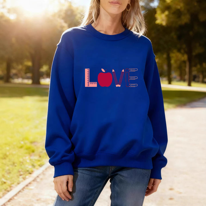 Kvinders sweatshirt med kreativ kærlighedsmotiv Stilla