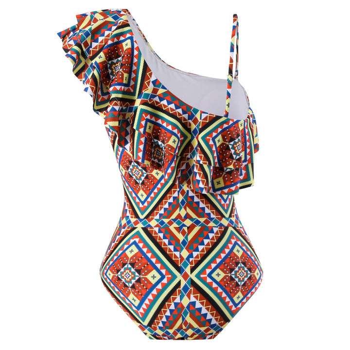 Dame one-piece badedragt med asymmetrisk snit og moderigtig omslagsskjørt Stilla