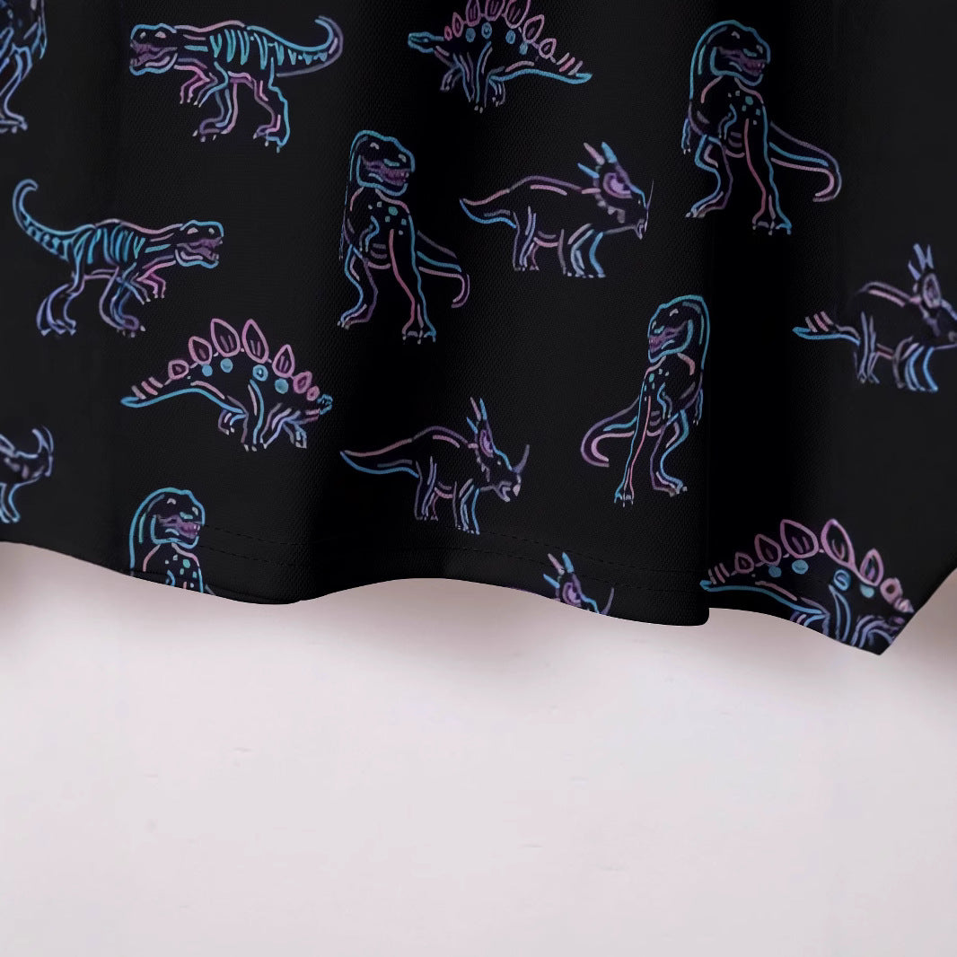 Herrer Poloshirt med kreativ dinosaurtryk Stilla