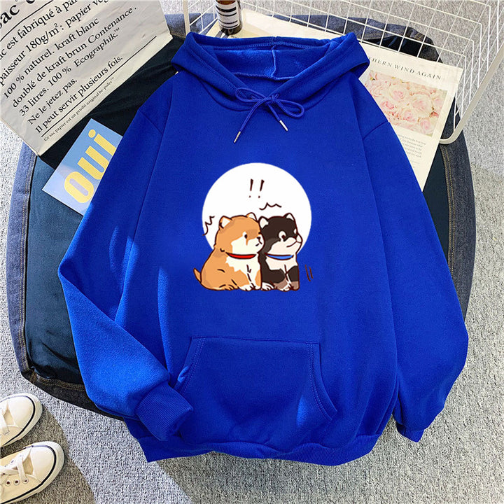 Kvinders hoodie med sødt hundedesign Skovae