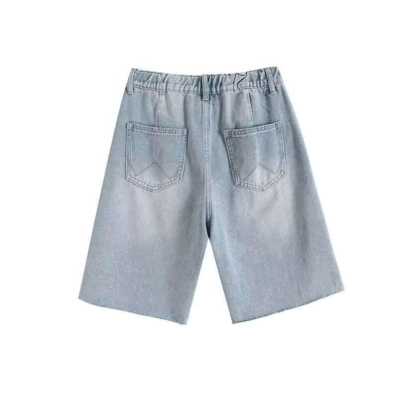 Dame høj kvalitets bomulds shorts med elastisk talje og afslappet pasform Stilla
