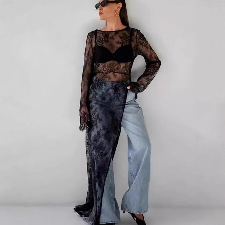 Dame elegant spidse og løse jeansbukser Stilla