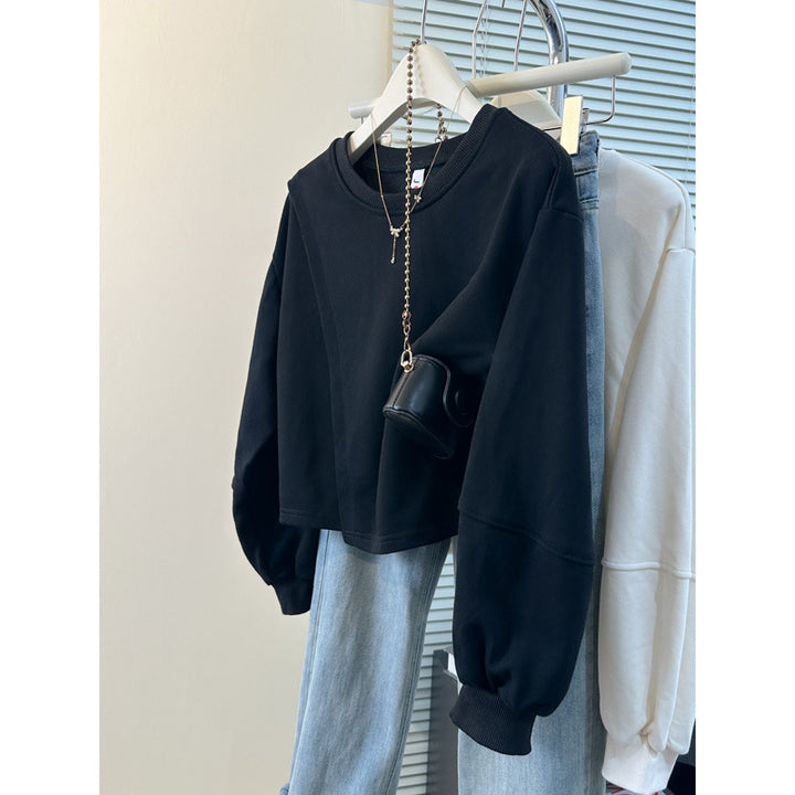 Femme Cropped Pullover Sweatshirt med Ballonærmer Stilla