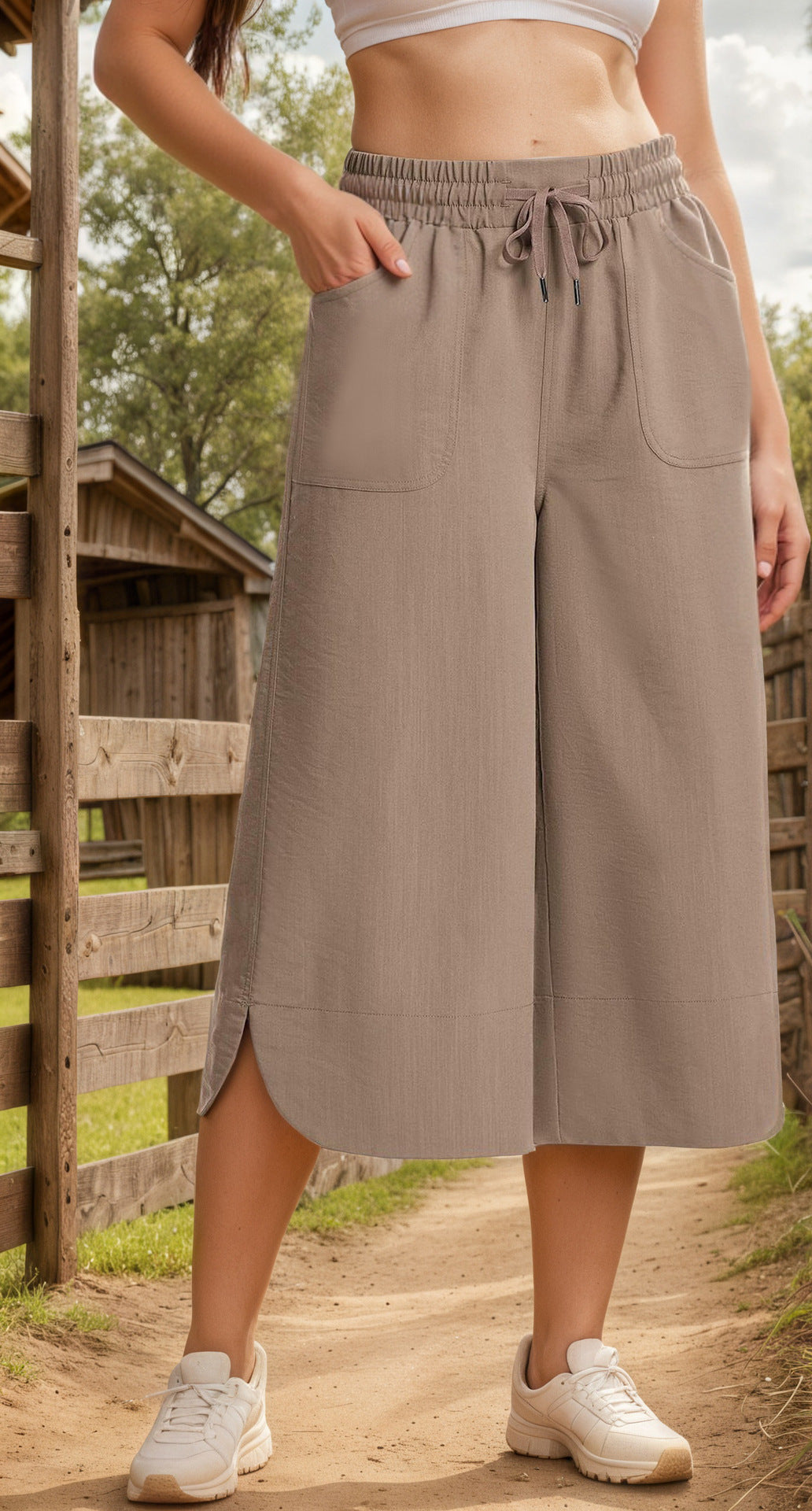 Dame løs Culotte med elastisk talje og praktiske lommer Stilla