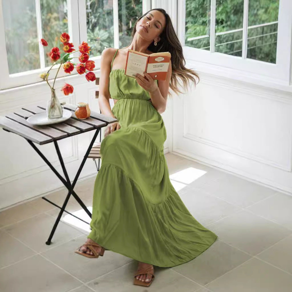 Dame Maxikjole med stilfuld Culotte-snit og raffinerede Cut-Outs Stilla