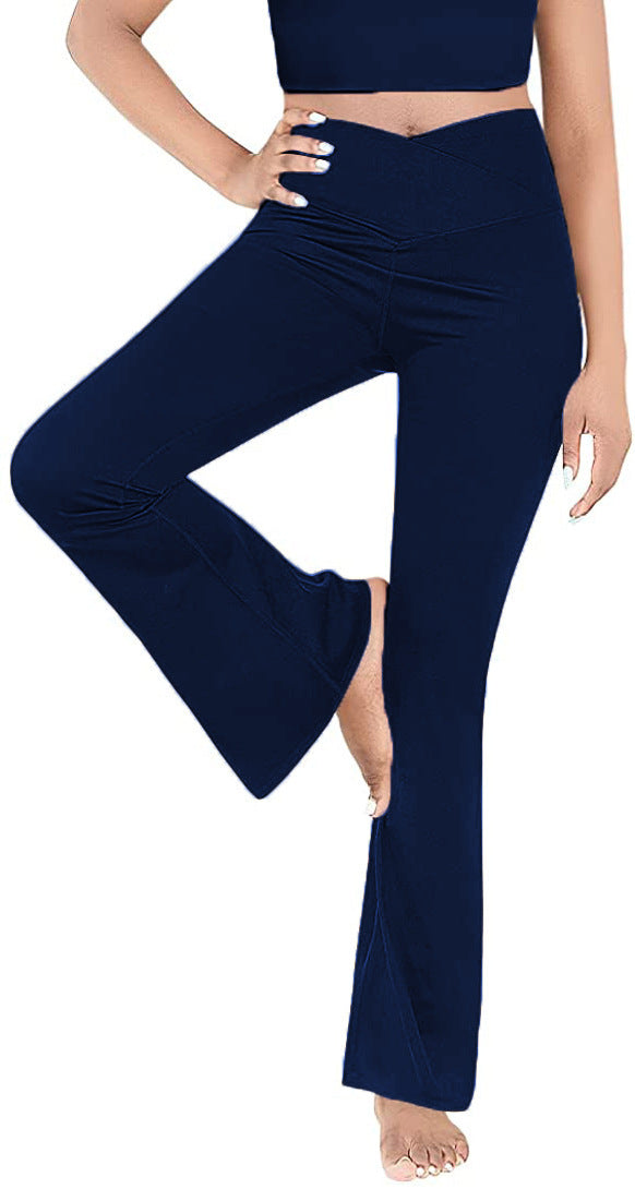 Dame afslappede Bootcut-leggings med høj talje og åndbart materiale Skovae
